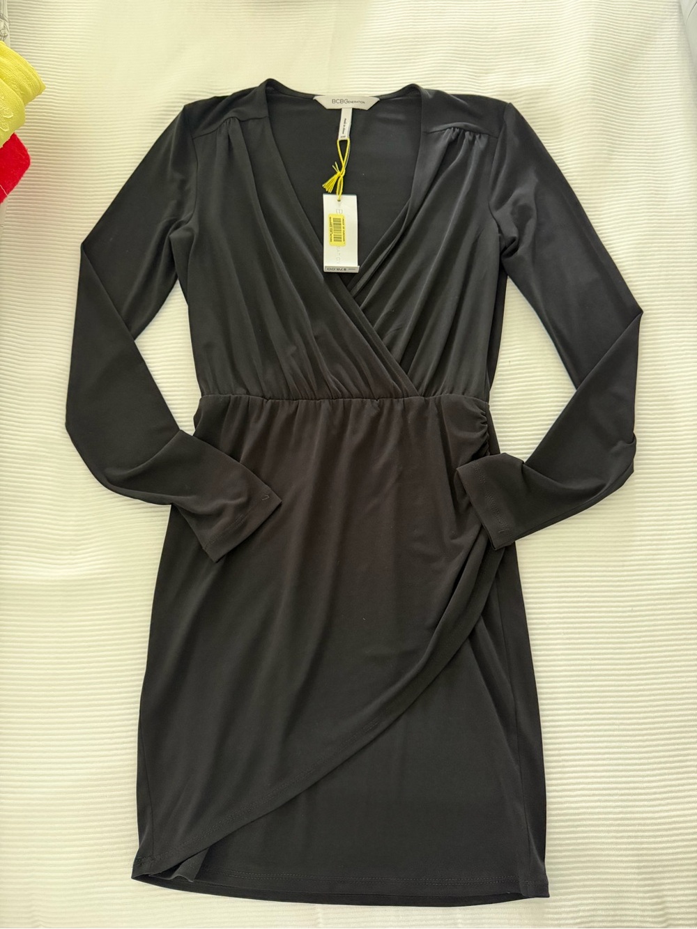 NWT BCBGeneration Black Long-Sleeve Wrap Dress